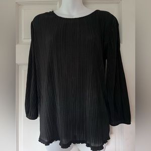 Adrianna Papell Black Pleated 3/4 Sleeve